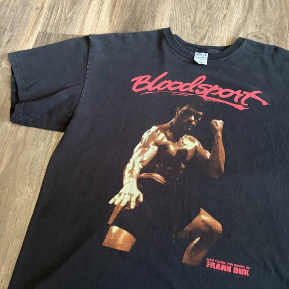 Vintage Bloodsport Jean Claude Van Damme Movie Promo T-Shirt Size XL Black RARE - Picture 6 of 8